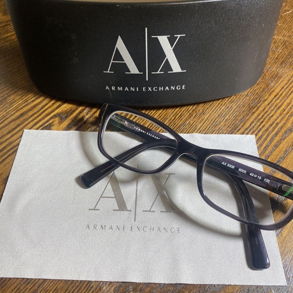 Armani Exchange AX 3008 8005 Ladies Eyeglass‎ Frames 49-15-135 Black